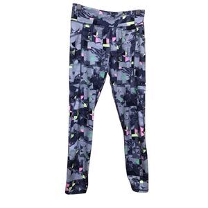 Athletic Works Abstract Girls Leggings L (10-12) Multicolor with Pockets‎